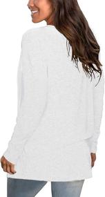 img 1 attached to 👚 CALOER Women's Casual Long Sleeve V Neck Oversized Sweatshirts with Pocket - Trendy Tunic Tops for Stylish Comfort