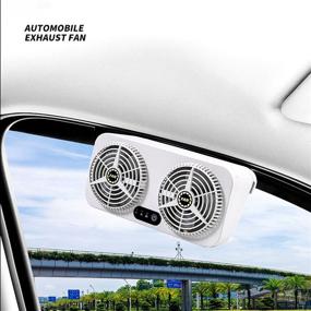 img 3 attached to USB Vehicle Exhaust Fan: Efficient Car Cooling & Odor Elimination, Double-Head, 3 Gears, Promote Air Circulation in most Car Models