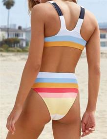 img 3 attached to 👙 Stylish Striped Waist Bathing Suits - Women's Clothing, Swimsuits, and Cover Ups