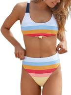 👙 stylish striped waist bathing suits - women's clothing, swimsuits, and cover ups logo