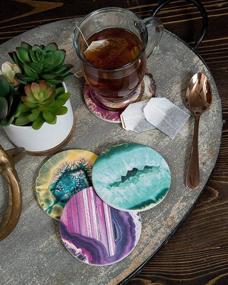 img 2 attached to 🍸 CoasterStone Multicolored Agate Absorbent Stone Coasters, Assorted 4-1/4-inch