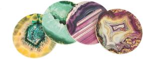 img 3 attached to 🍸 CoasterStone Multicolored Agate Absorbent Stone Coasters, Assorted 4-1/4-inch