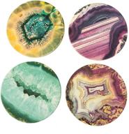 🍸 coasterstone multicolored agate absorbent stone coasters, assorted 4-1/4-inch logo