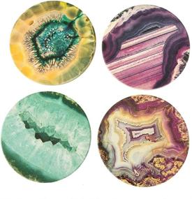 img 4 attached to 🍸 CoasterStone Multicolored Agate Absorbent Stone Coasters, Assorted 4-1/4-inch