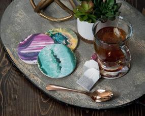 img 1 attached to 🍸 CoasterStone Multicolored Agate Absorbent Stone Coasters, Assorted 4-1/4-inch