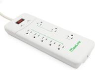 💡 maxlite 8 outlet power strip with surge protection, 4" heavy duty cord, 1 controlled outlet, 2 constant power and 5 energy efficient outlets, surge & ground indicators logo