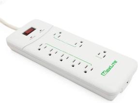 img 4 attached to 💡 MaxLite 8 Outlet Power Strip with Surge Protection, 4" Heavy Duty Cord, 1 Controlled Outlet, 2 Constant Power and 5 Energy Efficient Outlets, Surge & Ground Indicators