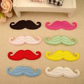 img 4 attached to 8PCS Cartoon Mustache Iron Patches
