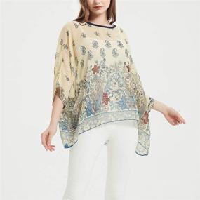 img 2 attached to 👗 Stylish and Trendy: Women's Batwing Chiffon Camouflage Printed Clothing