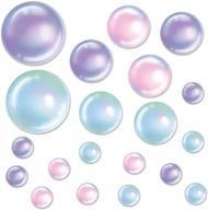 🌊 under the sea ocean theme bubble cut outs - nautical mermaid decorations for birthday party supplies - assorted sizes - pink/blue/purple logo