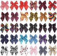 🐶 segarty dog neck bow ties: assorted patterns for medium to large dogs – adjustable collar bowtie for costumes, grooming, photography, christmas festival party – unique pet style gift logo