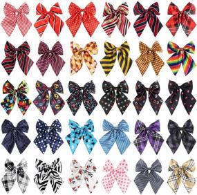 img 4 attached to 🐶 Segarty Dog Neck Bow Ties: Assorted Patterns for Medium to Large Dogs – Adjustable Collar Bowtie for Costumes, Grooming, Photography, Christmas Festival Party – Unique Pet Style Gift