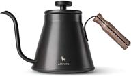 ☕ ampato gooseneck kettle - pour over kettle with thermometer - barista quality - drip coffee and tea brewing on all stovetops - 36 floz - triple layered stainless steel bottom logo