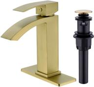 waterfall bathroom faucet assembly with brushed finish logo