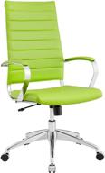 🌟 modway jive ribbed high back tall executive swivel office chair: sleek & stylish in bold bright green! logo