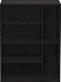img 2 attached to 📚 Andrey 4-Tier Multipurpose Storage Shelf in Espresso for Furinno