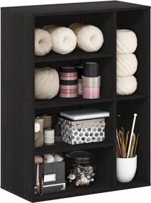 img 1 attached to 📚 Andrey 4-Tier Multipurpose Storage Shelf in Espresso for Furinno
