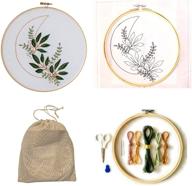 🌙 modern moon and floral embroidery starter kit - stamped pattern, dmc thread floss, bamboo hoop - fun diy craft hobby for adults by stitch art therapy logo