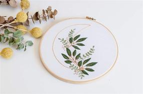 img 2 attached to 🌙 Modern Moon and Floral Embroidery Starter Kit - Stamped Pattern, DMC Thread Floss, Bamboo Hoop - Fun DIY Craft Hobby for Adults by Stitch Art Therapy