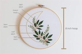 img 3 attached to 🌙 Modern Moon and Floral Embroidery Starter Kit - Stamped Pattern, DMC Thread Floss, Bamboo Hoop - Fun DIY Craft Hobby for Adults by Stitch Art Therapy