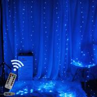 dienalls remote control curtain lights: perfect indie room decor for teenage girls' bedroom, creating an aesthetic purple butterfly softball theme with blue twinkle lights logo