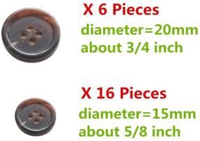 img 2 attached to Upgrade Your Blazers, Suits, and Coats with YaHoGa 22-Piece Real Horn Button Set - Natural Brown Buffalo Horn Buttons for Men's Fashion (Dark Brown) – 15mm and 20mm Sizes