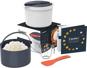 img 4 attached to 🍚 Zwippy Microwave Rice and Pasta Cooker - Convenient All-in-One Container for Easy Cooking and Reheating of Vegetables, Oatmeal, Soups, and More - Includes Rice Spoon & Measuring Cup - Dishwasher Safe