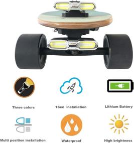 img 1 attached to 🔆 IWONDER V3.0 Skateboard Lights: USB Rechargeable, Super Bright LED, Waterproof Safety Rear Lights for Electric Longboard