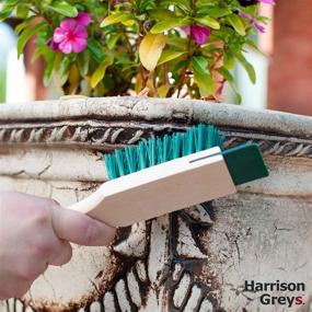 img 1 attached to 🧹 Heavy Duty Stiff Bristle Scrubbing Brush with Scraper - Wooden Handle Scrub Brush for Cleaning, Lawn Mower Deck Scraper, Mower Cleaning Tool - Universal Outdoor Scrub Brush with Handle