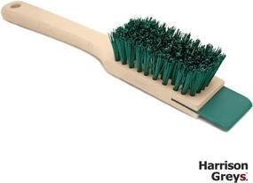 img 2 attached to 🧹 Heavy Duty Stiff Bristle Scrubbing Brush with Scraper - Wooden Handle Scrub Brush for Cleaning, Lawn Mower Deck Scraper, Mower Cleaning Tool - Universal Outdoor Scrub Brush with Handle