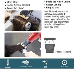 img 1 attached to 💇 Parlux 385 White Powerlight Ionic & Ceramic Hair Dryer + Hot Blow Attachment - Bundle (2 Items)