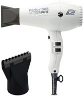 💇 parlux 385 white powerlight ionic & ceramic hair dryer + hot blow attachment - bundle (2 items) logo