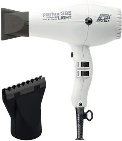 img 2 attached to 💇 Parlux 385 White Powerlight Ionic & Ceramic Hair Dryer + Hot Blow Attachment - Bundle (2 Items)