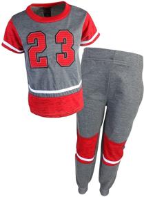 img 4 attached to 🔥 2 Piece Athletic Jogger Set for Boys - Quad Seven Little Boys