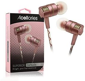 img 1 attached to Acellories Premium Superior Metal High Performance Earbuds Headphones (Rose Gold)