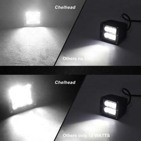 img 3 attached to 🚧 Chelhead 2x2 LED Pod Lights: Waterproof 20W 2400LM Spot Beam Cubes for Trucks, SUVs, UTVs, ATVs, 4x4s, Jeeps & Motorcycles