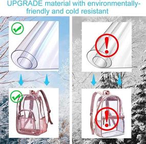 img 1 attached to 🎒 College Pink Transparent Clear Backpack: Stylish & Practical