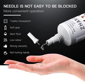img 1 attached to 🔧 B-7000 Adhesive Glue and Rhinestones Craft Kit: 2016Pcs Clear Flatback Round Rhinestones with 2PCS 25ml Glue, Dotting Pens, Wax Pencil, Tray - Perfect for Nail Art, Clothes, Shoes, Bags, and Makeup DIY-COLILY