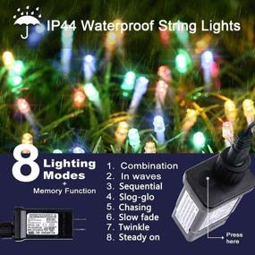 img 2 attached to 🎄 75 Ft 200 LED Connectable Christmas String Lights: Waterproof Plug In Twinkle Fairy Lights with 8 Modes for Party, Garden, Holiday Décor - Multicolor