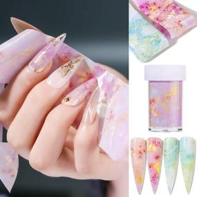 img 2 attached to 💅 Stunning Marble Nail Foil Transfer Sticker Set: Enhance Your Nail Art with Trendy Designs!