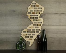 img 1 attached to New Jersey Wine Cork Map by Wooden Shoe Designs - Tan