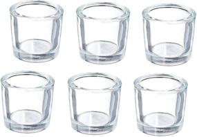 img 4 attached to 🕯️ Hosley Set of 6 Clear Thick Glass Votive/Tealight (Wax or LED) Candle Holders - 2.4" High - Ideal Gift for Weddings, Parties, Spa, Aromatherapy, Bridal Setting - Bulk Buy O4