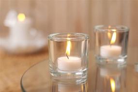 img 3 attached to 🕯️ Hosley Set of 6 Clear Thick Glass Votive/Tealight (Wax or LED) Candle Holders - 2.4" High - Ideal Gift for Weddings, Parties, Spa, Aromatherapy, Bridal Setting - Bulk Buy O4