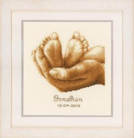 img 2 attached to 👶 Vervaco Counted Cross Stitch Kit Little Feet PN-0011671: Delicate Artistry for Adorable Baby Decor