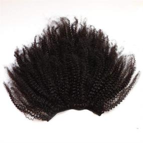 img 1 attached to 🔥 ZigZag Hair: Afro Kinky Curly Clip In Human Hair Extensions - Brazilian Virgin - Natural Clip Ins for Black Women (18inch, 4B 4C)
