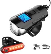 🚲 - "suya bike light set: headlight with horn, speedometer odometer, usb rechargeable front light and tail light for mountain & road bikes logo