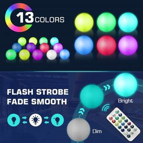 img 1 attached to 🏖️ Icnice LED Beach Balls - Glow in the Dark Party Supplies: 2pcs Inflatable Light up Balloon 16'' Floating Pool Light with Remote, 13 Color 4 Mode Beach Game Pool Toy Kickball for Neon Party Decoration - 4 Lights