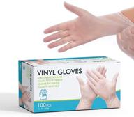 🧤 skymore disposable food grade cleaning gloves pvc powder free for chemical & domestic industry - white 100pcs m logo