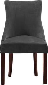 img 1 attached to 🪑 Meridian Furniture Hannah Collection: Modern Velvet Dining Chairs with Wood Legs, Button Tufting, and Nailhead Trim - Set of 2, Grey
