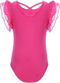 img 3 attached to YiZYiF Ruffles Dancewear Gymnastics Leotards Sports & Fitness and Other Sports